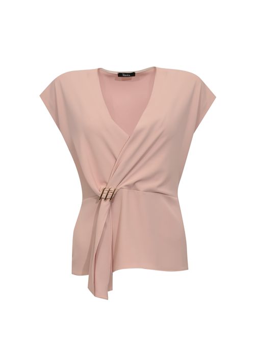 Blusa con dettaglio gioiello HANITA | H.M3135.4558ROSA QUARZO